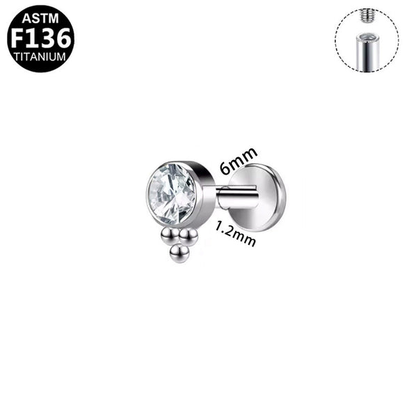 Lip Nail Earring Titanium Alloy Copper Stainless Steel Geometric Electroplating Welding Ball Diamond Unisex