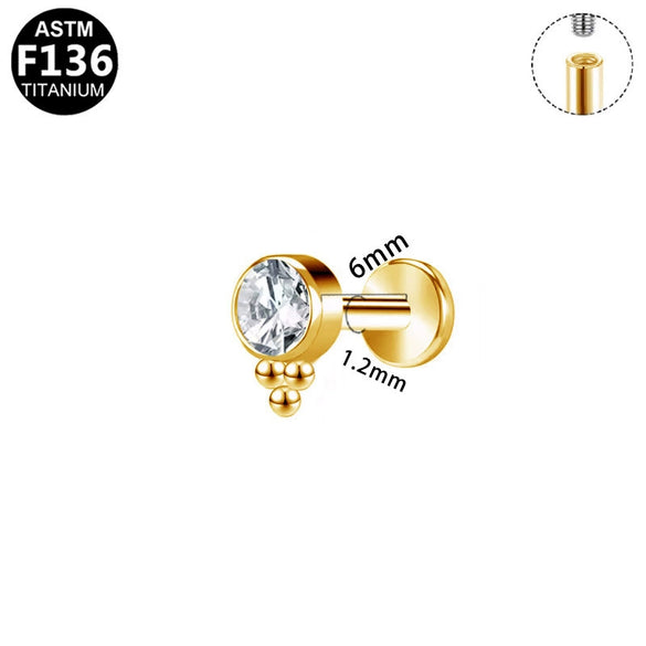 Lip Nail Earring Titanium Alloy Copper Stainless Steel Geometric Electroplating Welding Ball Diamond Unisex
