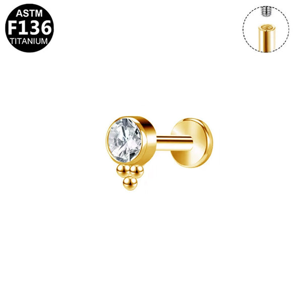 Lip Nail Earring Titanium Alloy Copper Stainless Steel Geometric Electroplating Welding Ball Diamond Unisex