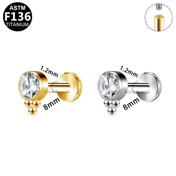 Lip Nail Earring Titanium Alloy Copper Stainless Steel Geometric Electroplating Welding Ball Diamond Unisex