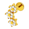 Lip Nail Piercing Earrings Stainless Steel Heart Shape Gold Electroplated