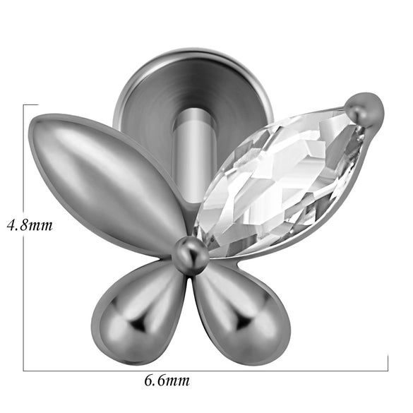 Lip Nail Piercing Earrings Stainless Steel Heart Shape Gold Electroplated