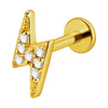 Lip Nail Piercing Earrings Stainless Steel Heart Shape Gold Electroplated
