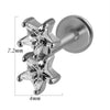 Lip Nail Piercing Earrings Stainless Steel Heart Shape Gold Electroplated