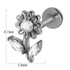Lip Nail Piercing Earrings Stainless Steel Heart Shape Gold Electroplated