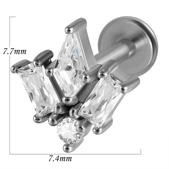 Lip Nail Piercing Earrings Stainless Steel Heart Shape Gold Electroplated