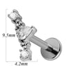 Lip Nail Piercing Earrings Stainless Steel Heart Shape Gold Electroplated