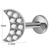Lip Nail Piercing Earrings Stainless Steel Heart Shape Gold Electroplated