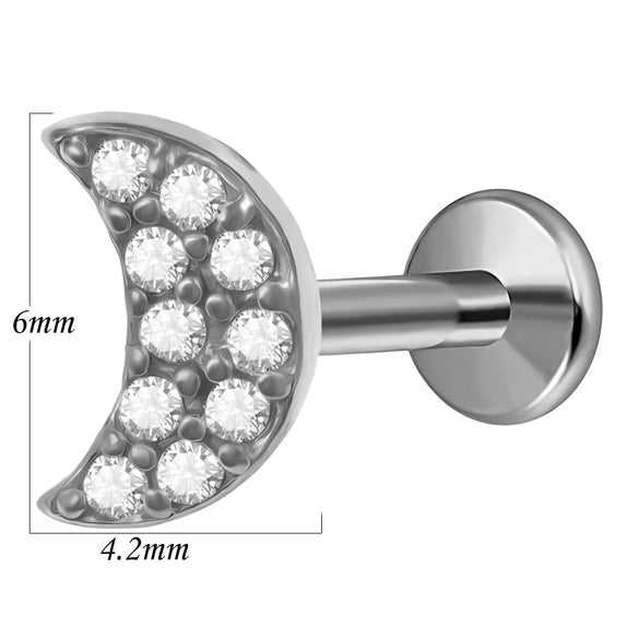 Lip Nail Piercing Earrings Stainless Steel Heart Shape Gold Electroplated