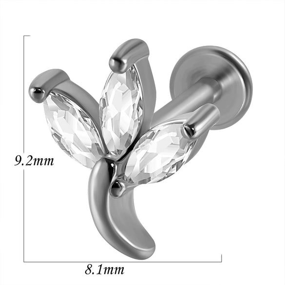 Lip Nail Piercing Earrings Stainless Steel Heart Shape Gold Electroplated