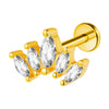 Lip Nail Piercing Earrings Stainless Steel Heart Shape Gold Electroplated