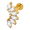 Lip Nail Piercing Earrings Stainless Steel Heart Shape Gold Electroplated