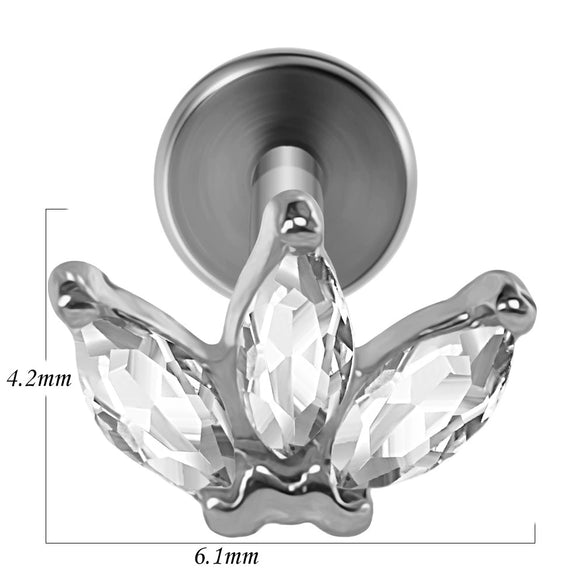 Lip Nail Piercing Earrings Stainless Steel Heart Shape Gold Electroplated