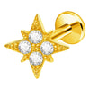 Lip Nail Piercing Earrings Stainless Steel Heart Shape Gold Electroplated