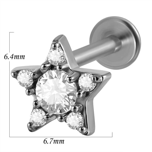 Lip Nail Piercing Earrings Stainless Steel Heart Shape Gold Electroplated