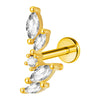 Lip Nail Piercing Earrings Stainless Steel Heart Shape Gold Electroplated