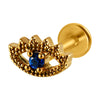 Lip Nail Piercing Earrings Stainless Steel Heart Shape Gold Electroplated