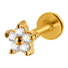 Lip Nail Piercing Earrings Stainless Steel Heart Shape Gold Electroplated