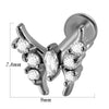 Lip Nail Piercing Earrings Stainless Steel Heart Shape Gold Electroplated