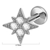 Lip Nail Piercing Earrings Stainless Steel Heart Shape Gold Electroplated