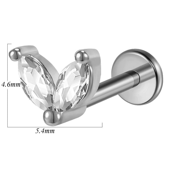 Lip Nail Piercing Earrings Stainless Steel Heart Shape Gold Electroplated