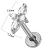 Lip Nail Piercing Earrings Stainless Steel Heart Shape Gold Electroplated