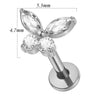 Lip Nail Piercing Earrings Stainless Steel Heart Shape Gold Electroplated