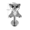 Lip Nail Piercing Earrings Stainless Steel Zircon Heart Shape