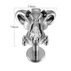 Lip Nail Piercing Earrings Stainless Steel Zircon Heart Shape