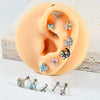 Lip Nail Piercing Earrings Stainless Steel Zircon Heart Shape