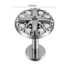 Lip Nail Piercing Earrings Stainless Steel Zircon Heart Shape