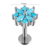 Lip Nail Piercing Earrings Stainless Steel Zircon Heart Shape