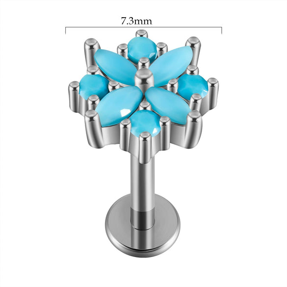 Lip Nail Piercing Earrings Stainless Steel Zircon Heart Shape