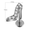 Lip Nail Piercing Earrings Stainless Steel Zircon Heart Shape