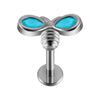 Lip Nail Piercing Earrings Stainless Steel Zircon Heart Shape