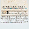 Lip Nail Piercing Earrings Stainless Steel Zircon Heart Shape