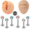 Lip Ring And Ear Bone Stud Earrings Titanium Geometric Electroplated