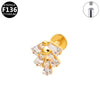 Lip Stud And Ear Stud Pure Titanium And Titanium Alloy With Geometric Pattern Electroplated For Unisex