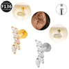 Lip Stud And Ear Stud Pure Titanium And Titanium Alloy With Geometric Pattern Electroplated For Unisex