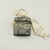 Lipstick Headphone Storage Bag Artificial Leather Snake Pattern Oval Electroplating Minimalist