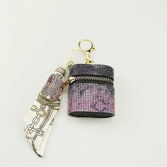 Lipstick Headphone Storage Bag Artificial Leather Snake Pattern Oval Electroplating Minimalist
