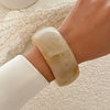 Literary Retro Round Acrylic Bracelet For Women With Electroplating Treatment