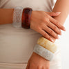 Literary Retro Round Acrylic Bracelet For Women With Electroplating Treatment