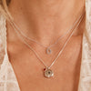 Literary Retro Stainless Steel Titanium Steel Necklace With Gold And Silver Zircon Pendant Electroplating