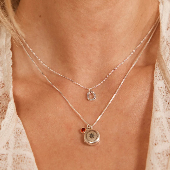 Literary Retro Stainless Steel Titanium Steel Necklace With Gold And Silver Zircon Pendant Electroplating