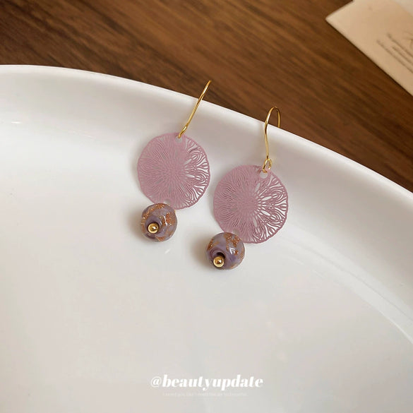Liuli Hollow Window Grilles Geometric Earrings With Electroplating For Women