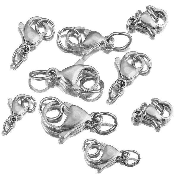 Lobster Buckle With Open Ring Connection Dog Buckle Stainless Steel Electroplated Diy Jewelry Accessories For Necklace And Bracelet