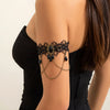 Lolita Lace Imitation Crystal Handmade Arm Chain Leg Chain With Water Drop Tassel And Flower Pattern Gothic Style Jewelry For Women