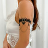 Lolita Lace Imitation Crystal Handmade Arm Chain Leg Chain With Water Drop Tassel And Flower Pattern Gothic Style Jewelry For Women