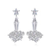Long Geometric Copper Zircon Drop Earrings With Electroplated Finish For Women Fashion Jewelry Wholesale